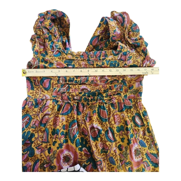 House of Harlow 1960 Floral Midi Dress Size Large Boho Ruffle Hem NWT - Picture 8 of 11